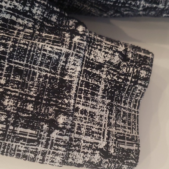 Natalia 56 Black White Top Womens Box Front Pockets 3/4 Sleeve Size Cotton Large - Picture 4 of 14